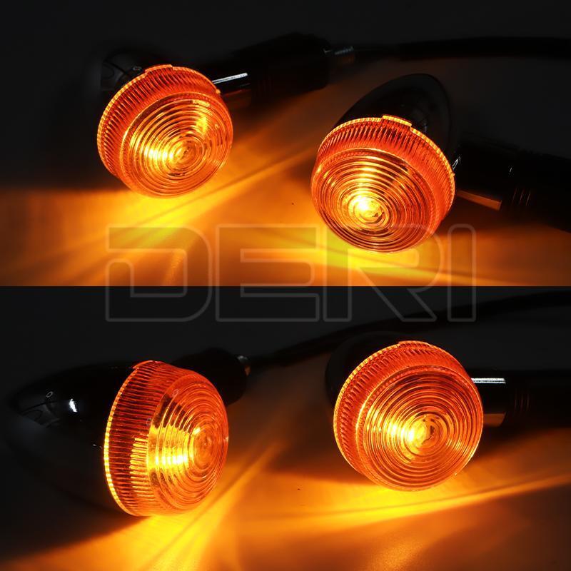 4x Universal Bullet Motorcycle Turn Signal Amber Indicators Lamp Blinkers Chrome