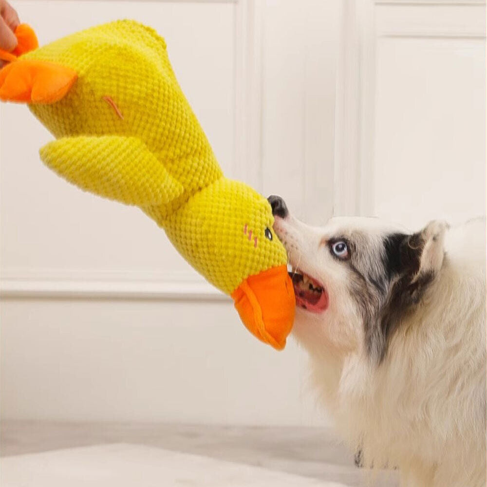 The Mellow-Dog, Yellow Mellow-Dog Calming Duck, Squeaky Dog Toy for Indoor Puppy