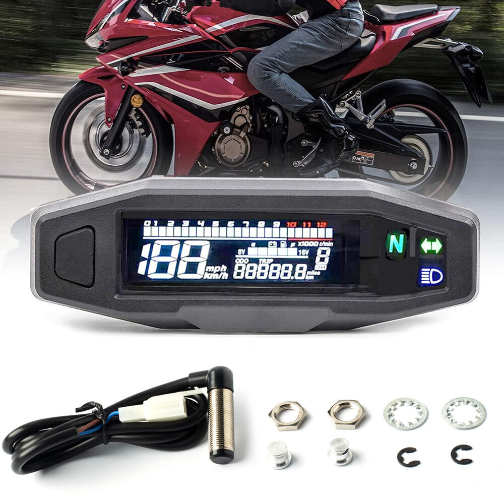 Universal LCD Digital Motorcycle Meter Speedometer Digital Odo-meter Electric