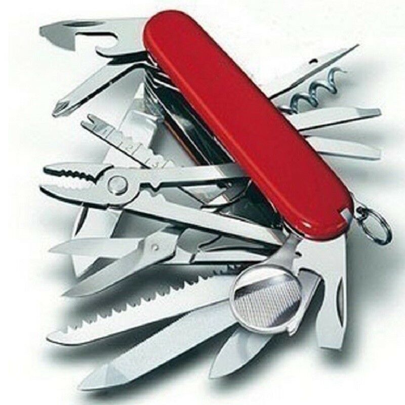 Red Folding Pocket Swiss Army Knife Swisschamp Military Survival Multi Tool