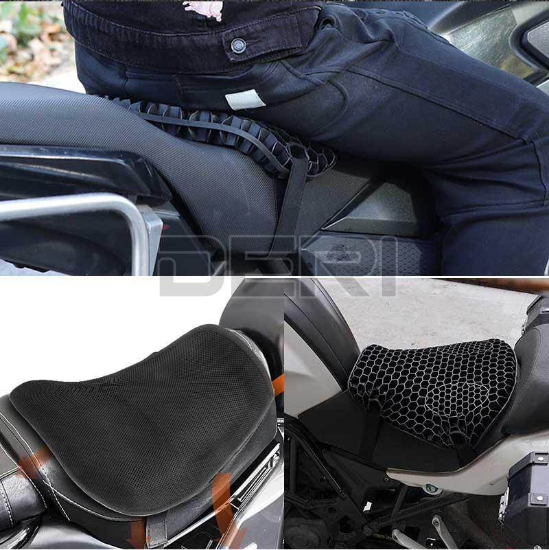 Motorcycle Seat Cushion Pillow Pad Cover Shock Absorb Gel Mat w/sleeve Motorbike