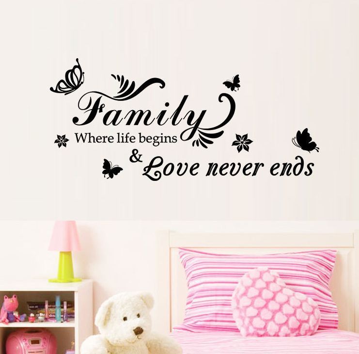 Wall Stickers Removable Family Love Never ends Living Room Decal Art Decor