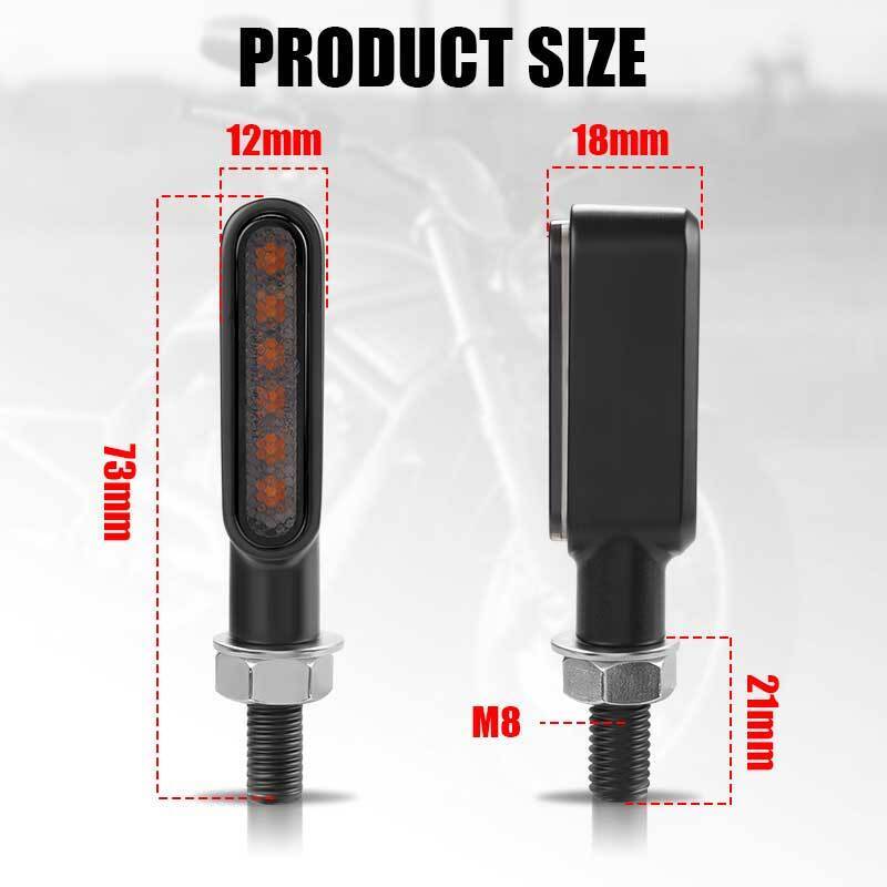 2x Mini Amber Motorcycle Indicators Motorbike 6 LED Turn Signal Blinkers Light