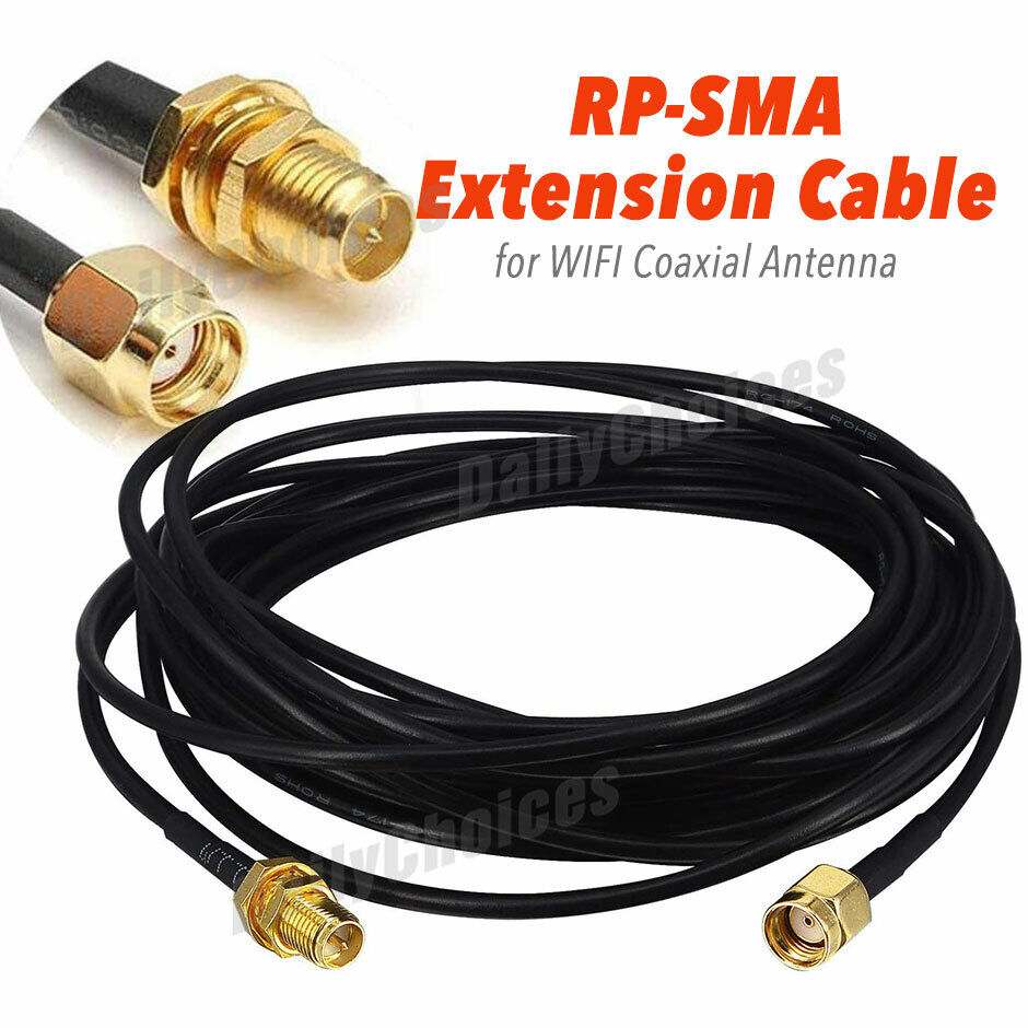 RP-SMA Male to Female Coaxial Extension Cable Antenna Aerial WiFi Router