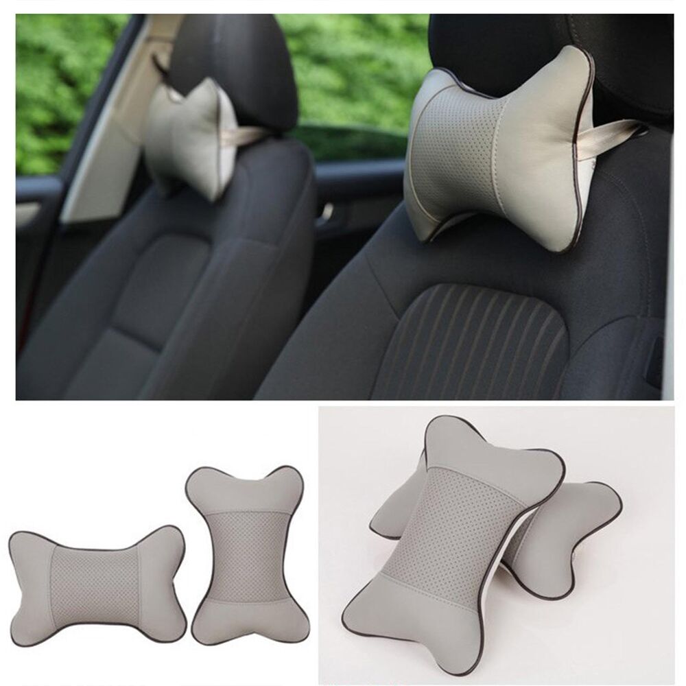 2x Car Seat Support Cushion Head Neck Rest Pad Travel Comfort Headrest Pillow