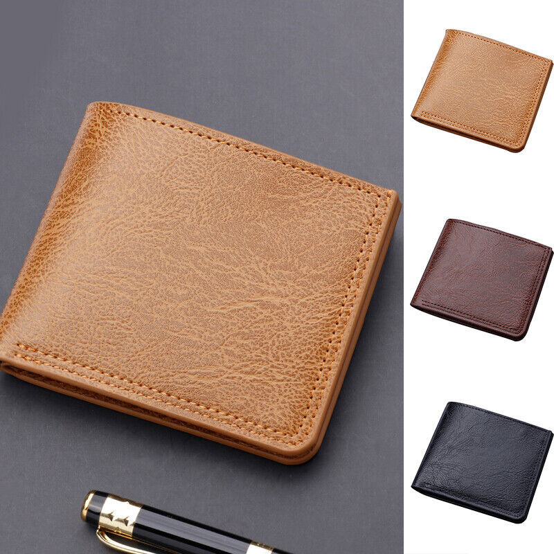 Men's Leather Bifold ID Card Holder Purse Wallet Billfold Handbag Slim Clutch