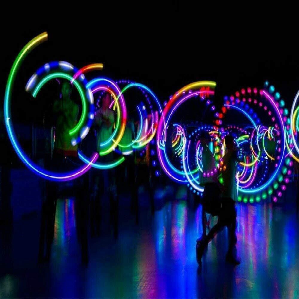 4pcs LED Poi Balls Multi Coloured Light Up Glow Belly Dance Party Festival