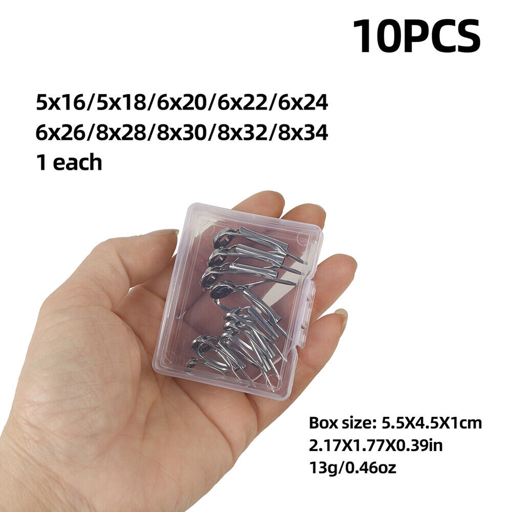 10pcs Fishing Rod Guides Smooth Top Tip Fishing Ring Mini Outdoor Accessor