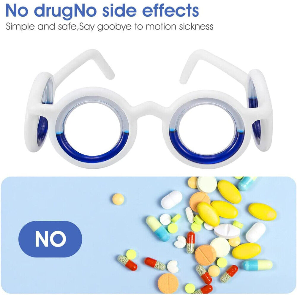 2x NEW Anti Motion Sickness Glasses Anti Dizziness Nausea Seasickness Glasses