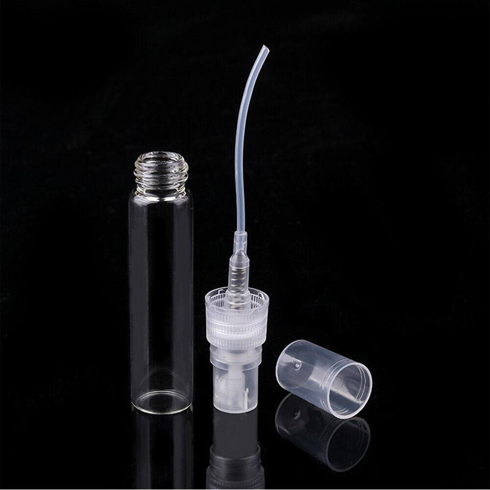 3/5/10ml Perfume Atomizer Empty Flat Glass Spray Bottle Refillable Container 10X