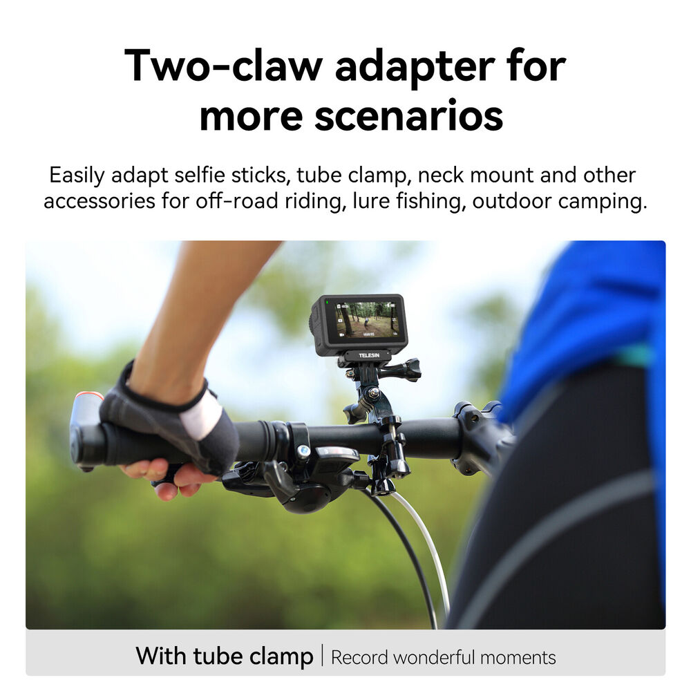 Magnetic Two-claw adapter for DJI Action 4 Action 3 Neck Mount Connecter Base