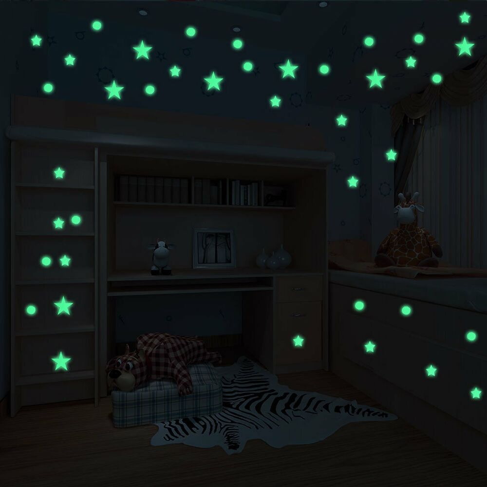 407pcs Dot Luminous Star Wall Stickers Home Room Decor Glow In The Dark Decal