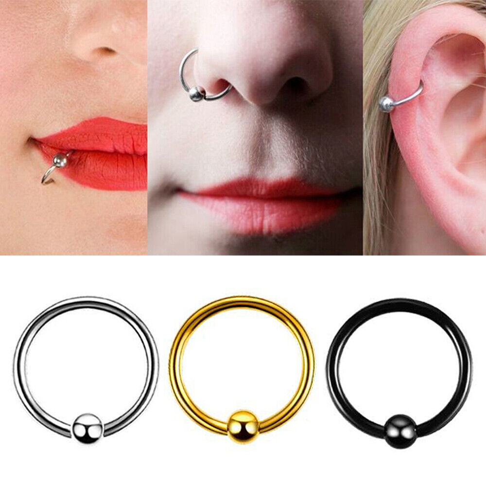 Septum Ring Nose Piercing Ring Helix Ear Hoop Nose Ring Body Jewelry Gothic Gift