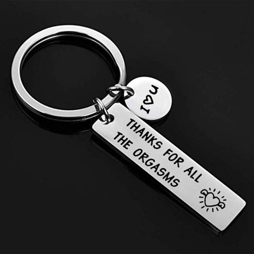 2xTHANKS FOR ALL THE ORGASMS FUNNY FRIENDS COUPLE GIFT KEY RING KEYCHAIN KEYRING