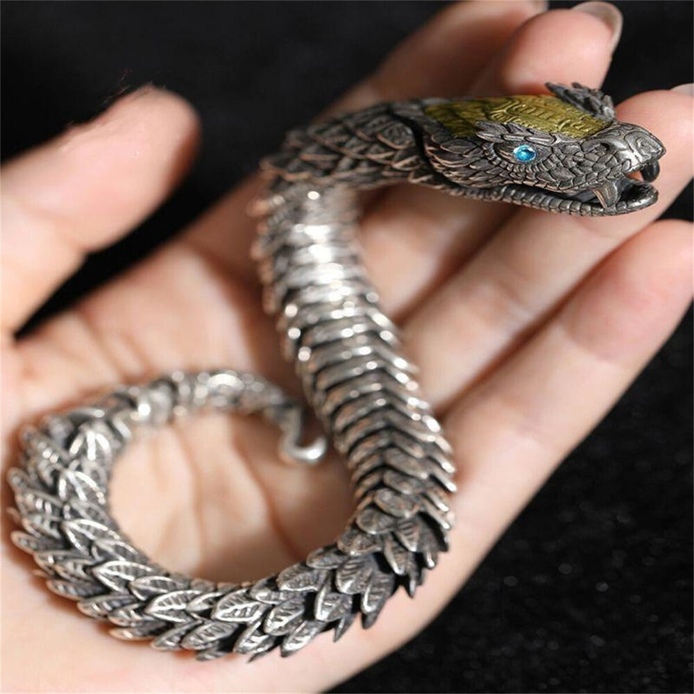 Retro Viking Snake Bracelet Men's Punk Style Bangle Lucky Gift Amulet Jewelry