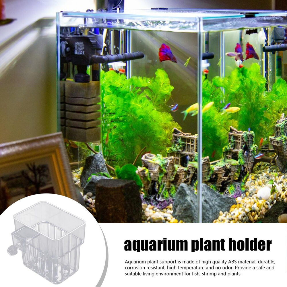 2x Aquatic Plant Cup Plastic Plant Pot Holder Aquarium Fish Tank Plant Holder