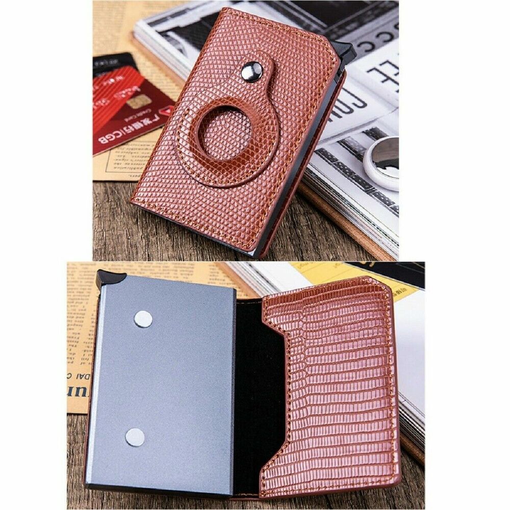 Men Wallet Leather Smart Money Clip Card Holder RFID Blocking For AirTag Cover