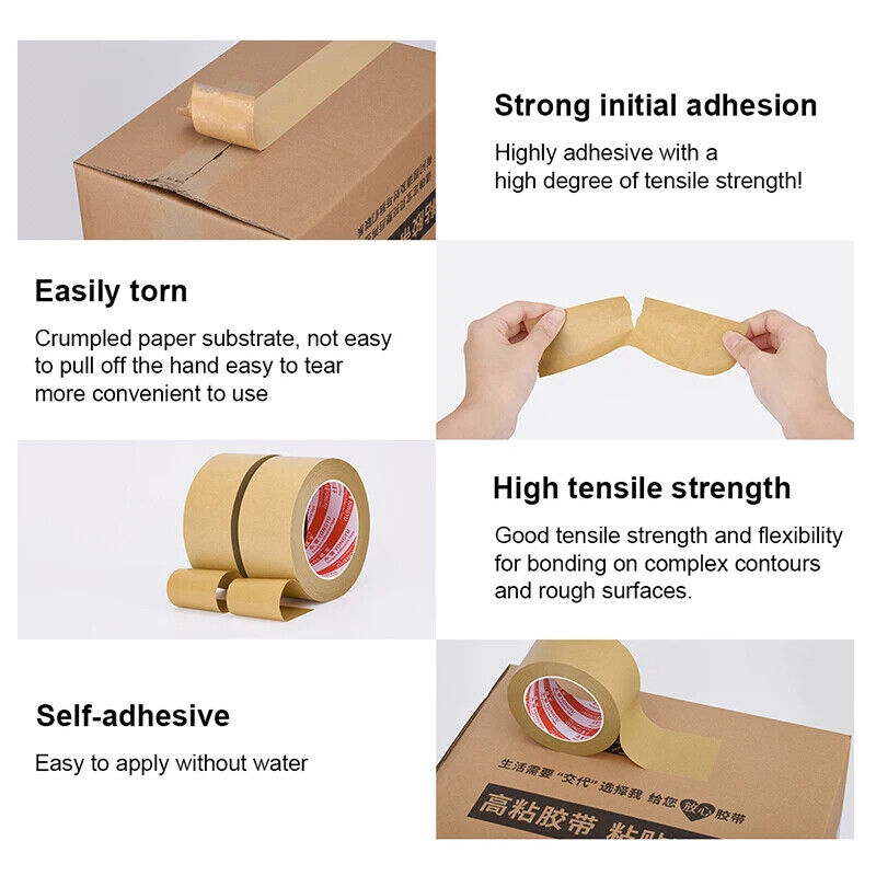 Kraft Brown Paper Tape Picture Framing Packing Tape Self adhesive 15mm Craft DIY