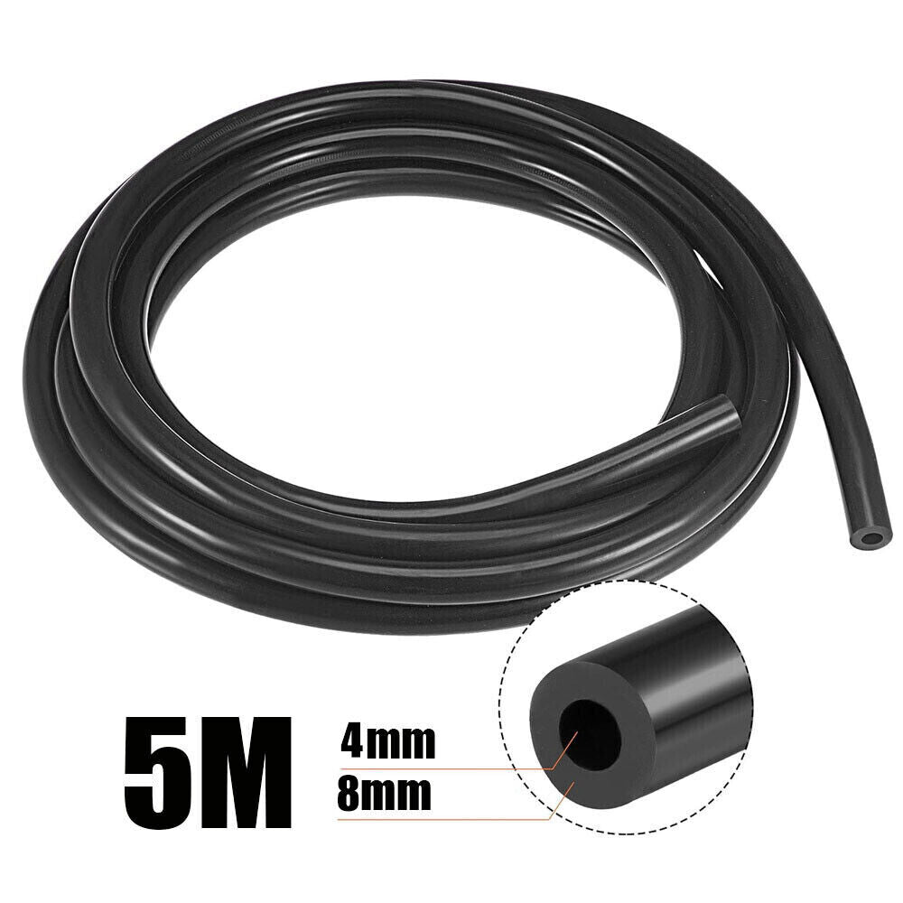 5 Meters 4mm ID Full Silicone Fuel Air Vacuum Hose Line Pipe Tube Black