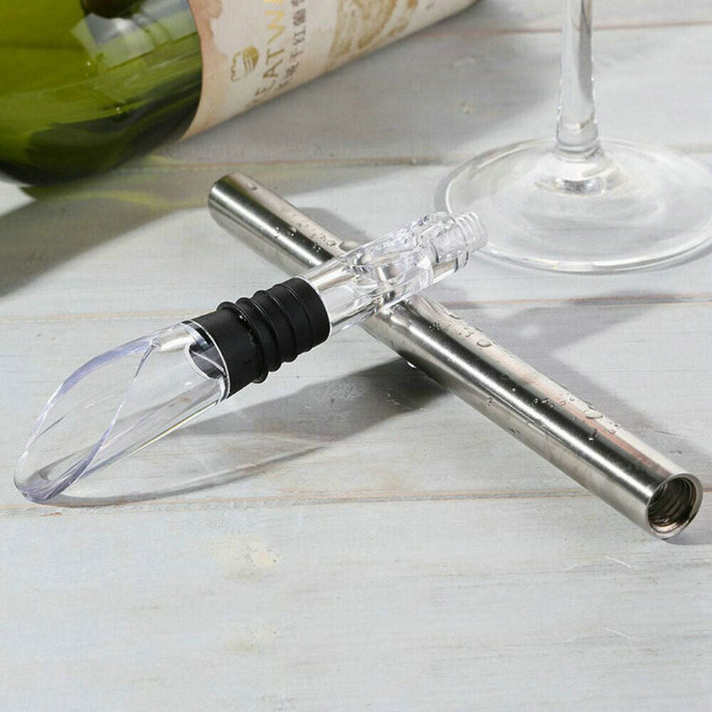 Bartender Deluxe Wine Chill Stick Stainless Steel Bottle Chiller Cooler Pourer