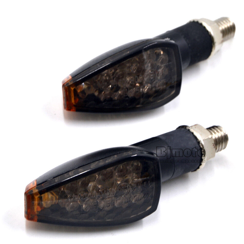 2X Motorcycle Indicators LED Turn Signal Flowing Water Light Universal Amber