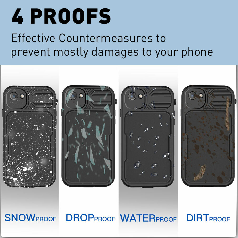 For iPhone SE 3rd/2nd Gen 2022/2020 Case Waterproof Shockproof Heavy Duty Cover