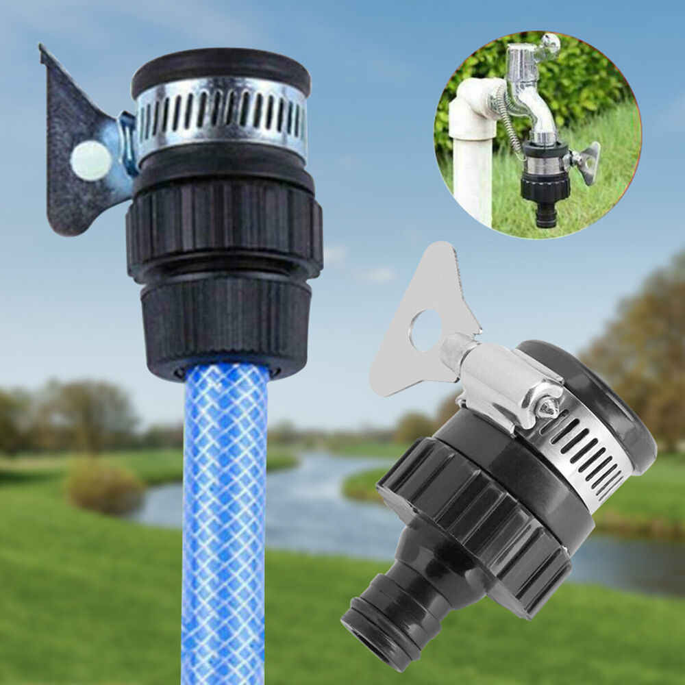 2X Universal Tap Connector To Garden Hose Pipe Mixer Kitchen Bath Tap Adapter