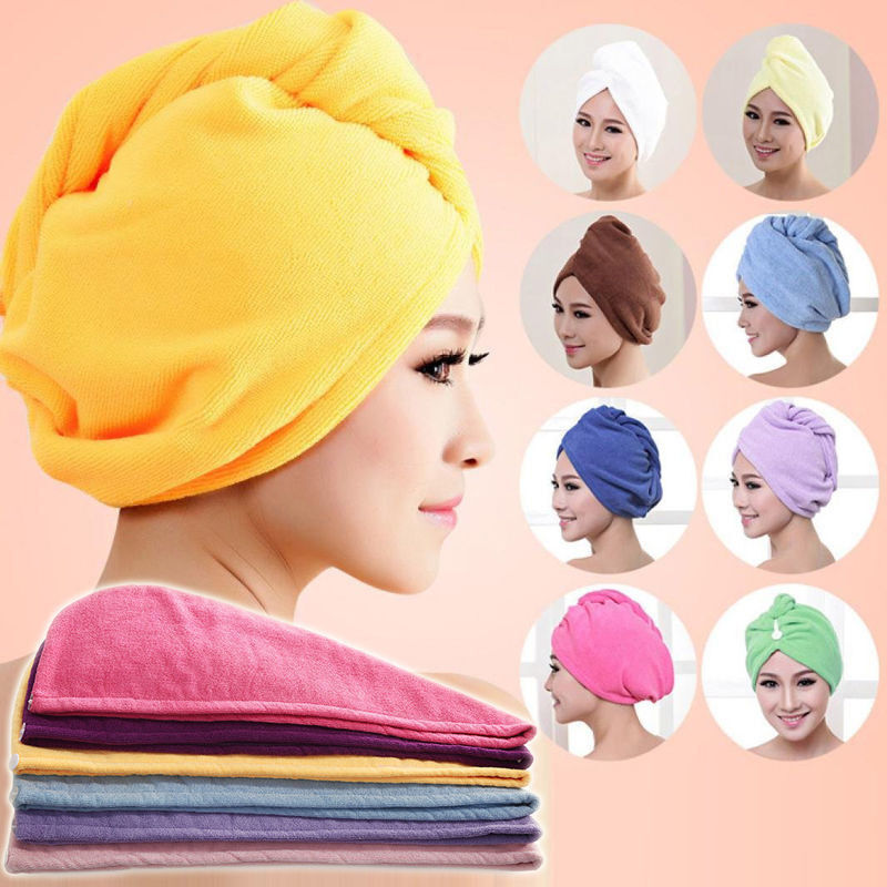 2x Magic Hair Drying Wrap Cap Microfibre After Shower Turban Towel Quick Dry Hair