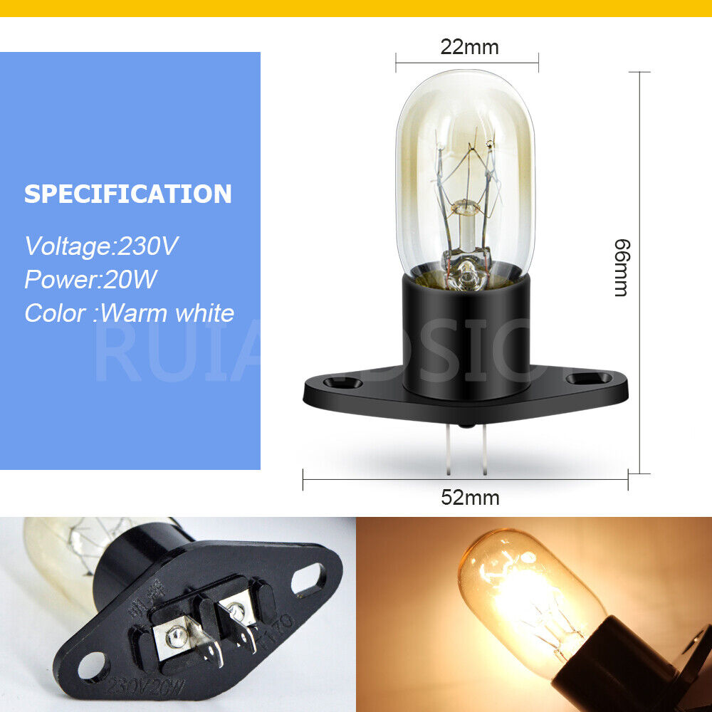 T170 Z187 Bulb Tungsten Filament Lamp Warm White 230V 250V Microwave Oven Light