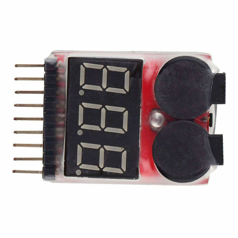 RC Lipo Battery Low Voltage Alarm 1S-8S Buzzer Indicator Tester Checker N4N2