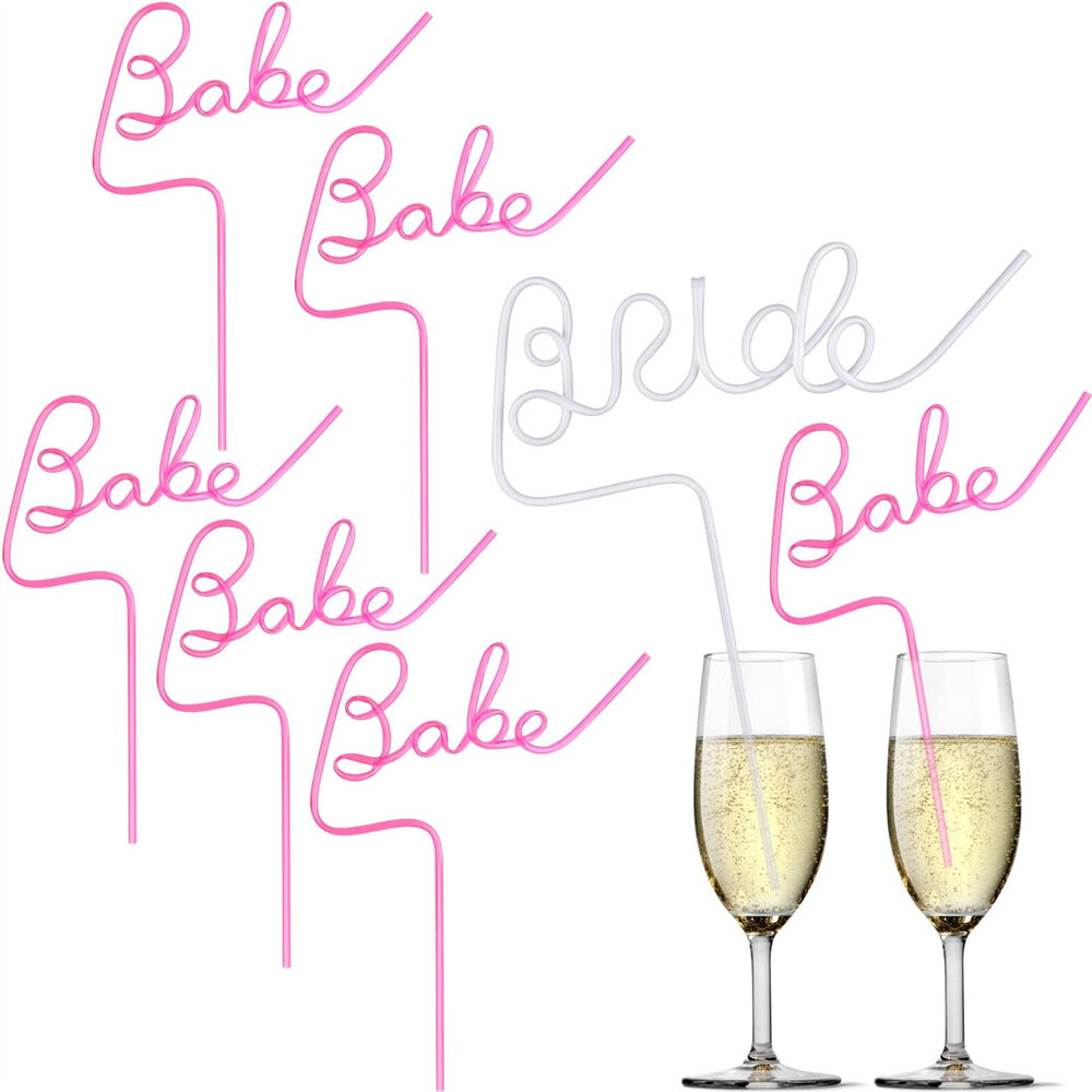 2X Hens Party Bride to Be Willy Penis Drinking Straws Bachelorette White Pink