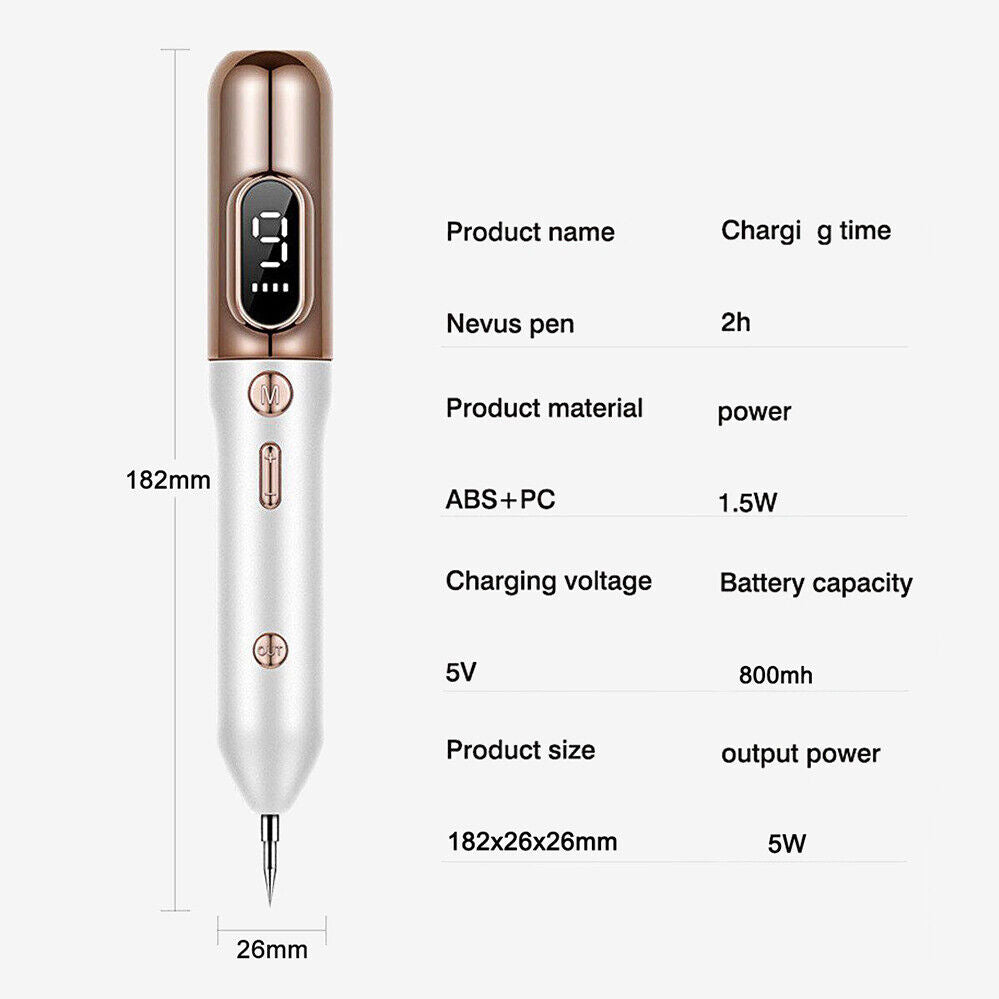 Laser Plasma Pen Freckle Remover Machine LCD Skin Mole Wart Dark Spot Removal