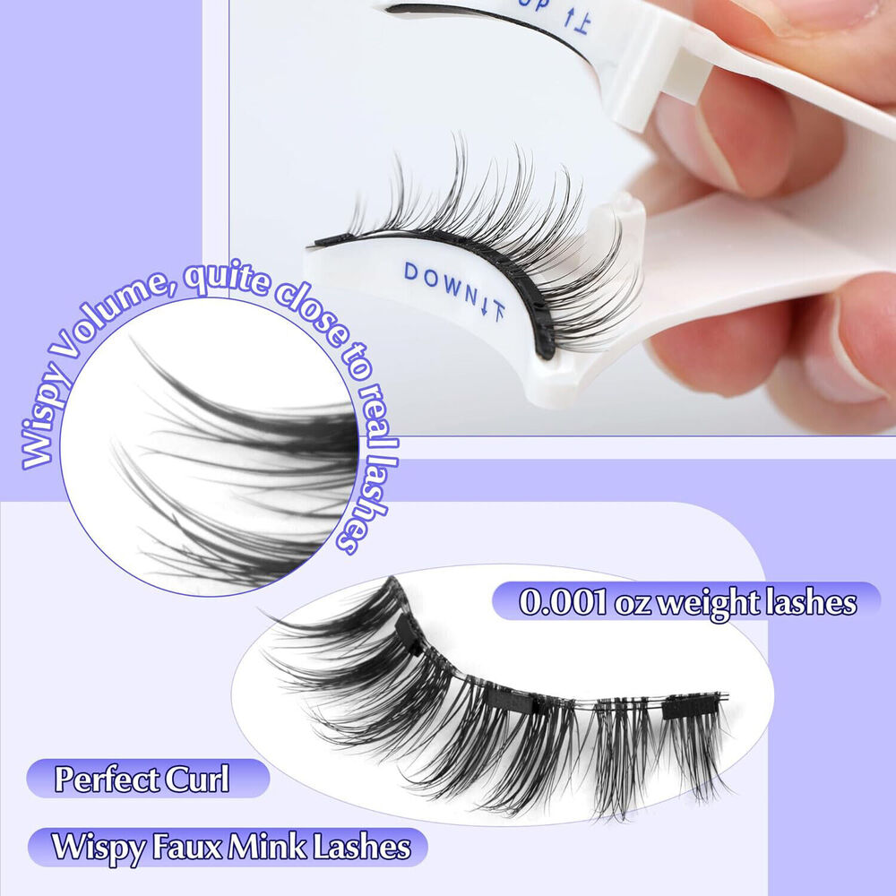 5D Reusable Natural Magnetic Eyelashes with Applicator No Glue Needed Lashes Kit