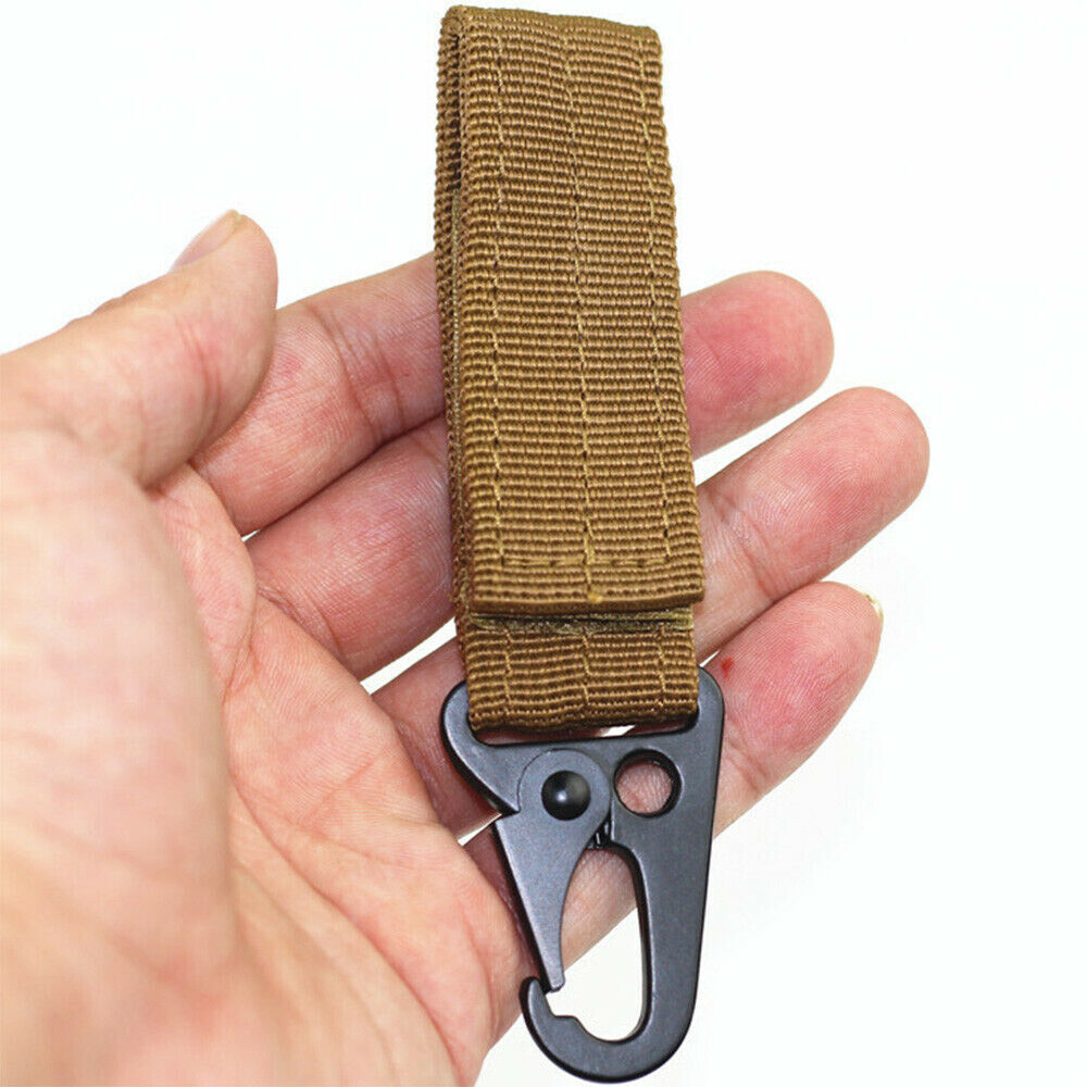 Military Nylon Key Hook Webbing Molle Buckle Outdoor Hanging Belt Carabiner Clip