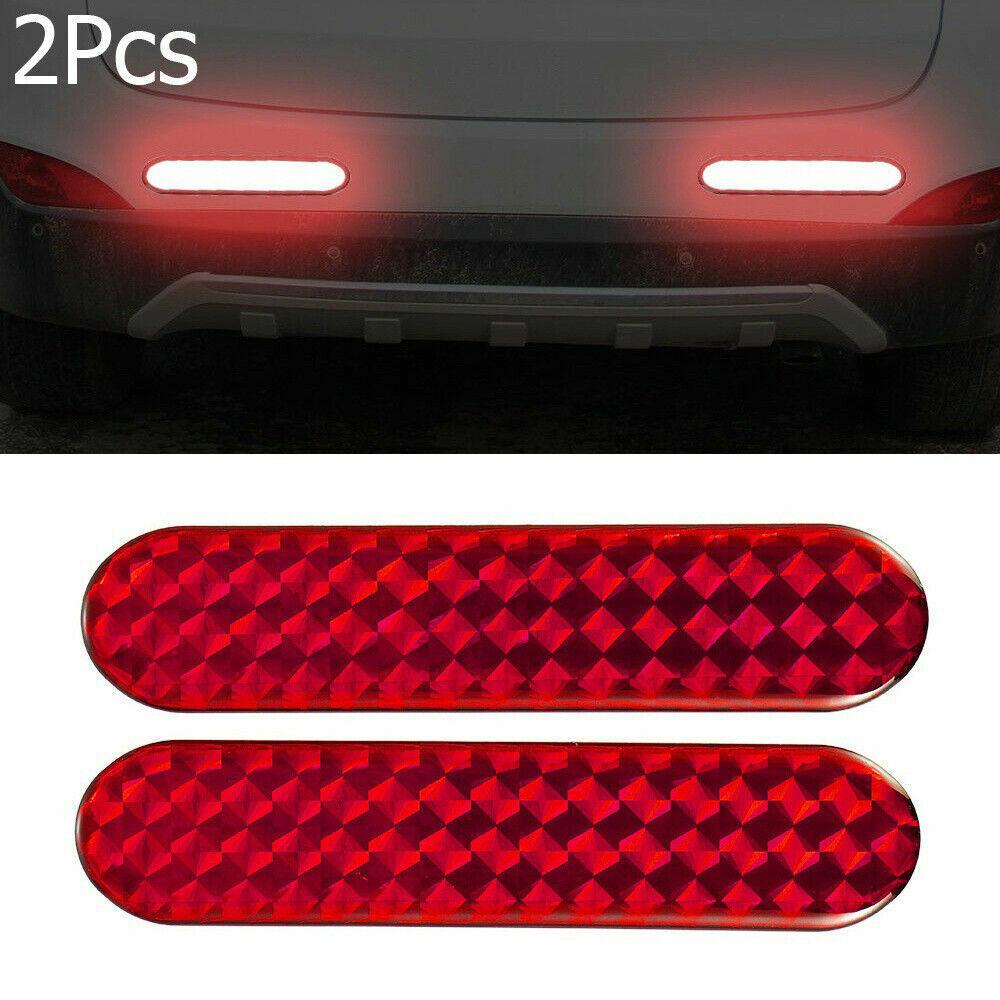 2x Red Reflective Safety Warning Strip Tape Car Door Bumper Stickers Accessories