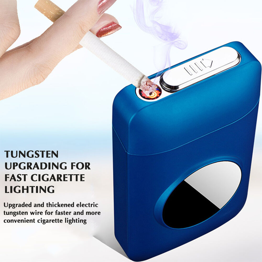 USB Rechargeable Cigarette Case Box With Windproof Lighter