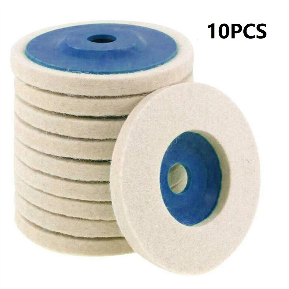 10pcs Wool Polishing Wheel Buffing Pads 100mm Angle Grinder Felt Polishing Disc