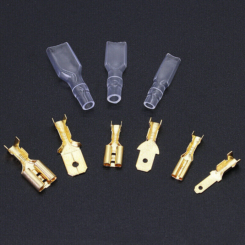 50Set 2.8/4.8/6.3mm Spade Male Female Terminals Electrical Wire Crimp Connectors