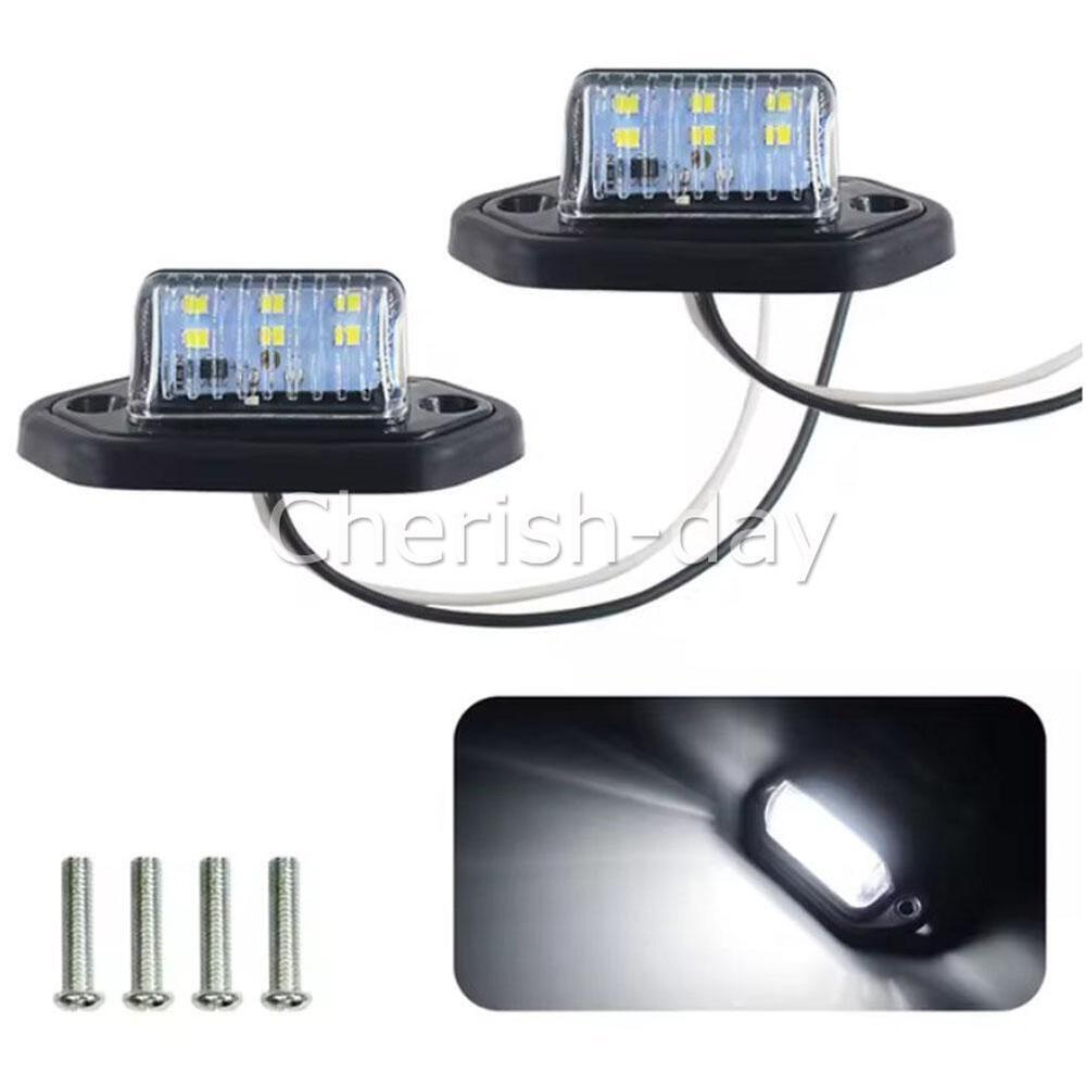 10X 6-LED License Number Plate Light Side Lamps Truck SUV Trailer Lorry 12V 24V