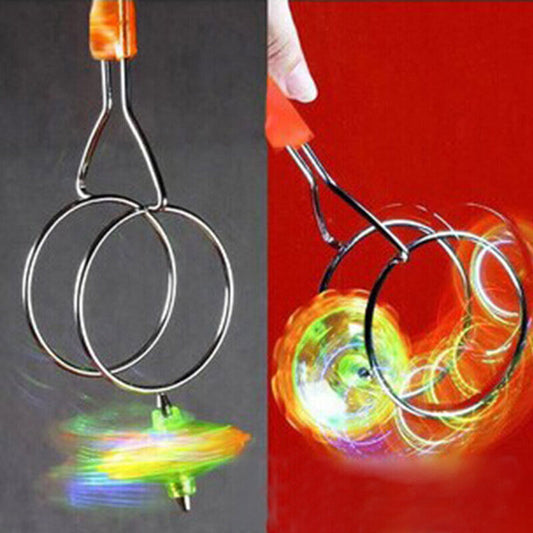 Kids Flashing Light Magnetic Gyro Wheel Hand Rotating Magic Rotating Toys Gift