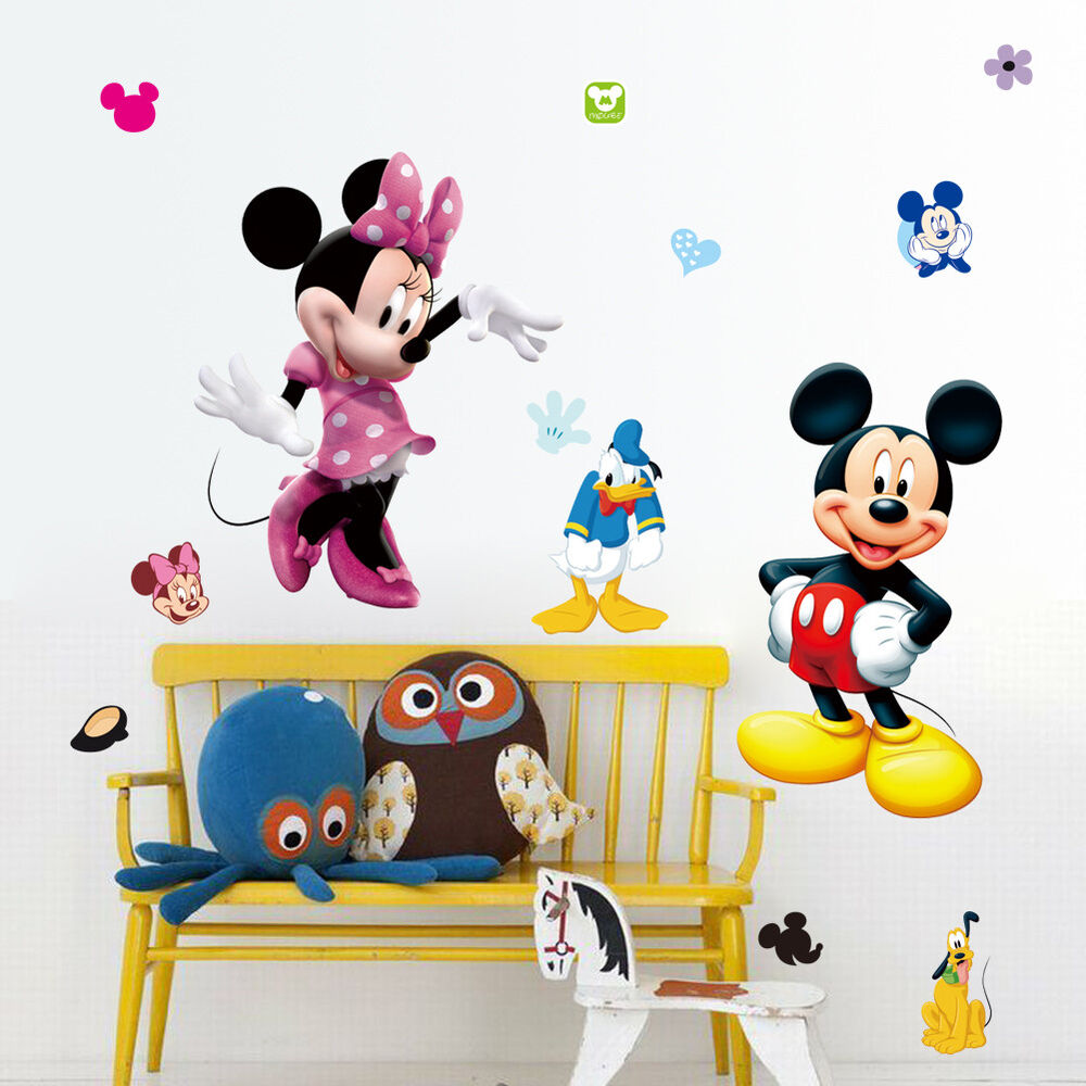 Wall Stickers Removable Mickey Mouse Kids Nursery Decal Picture Art Bedroom