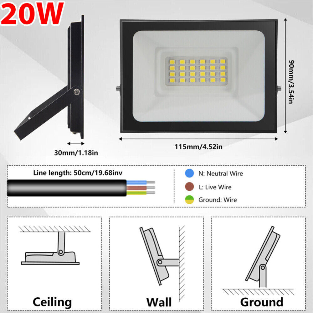 Outdoor LED Flood Light 10W-300W Security Light 220V-240V Spotlight Waterproof