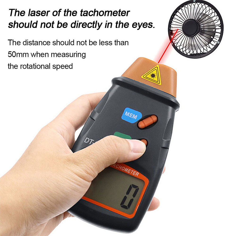 Handheld Laser Tachometer Non-Contact Digital Photo RPM Rotation Speed Meter