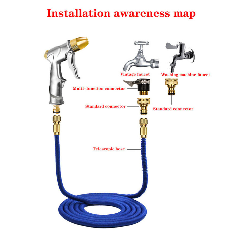 High Pressure Water Spray Gun Brass Nozzle Garden Hose Pipe Lawn Car Wash