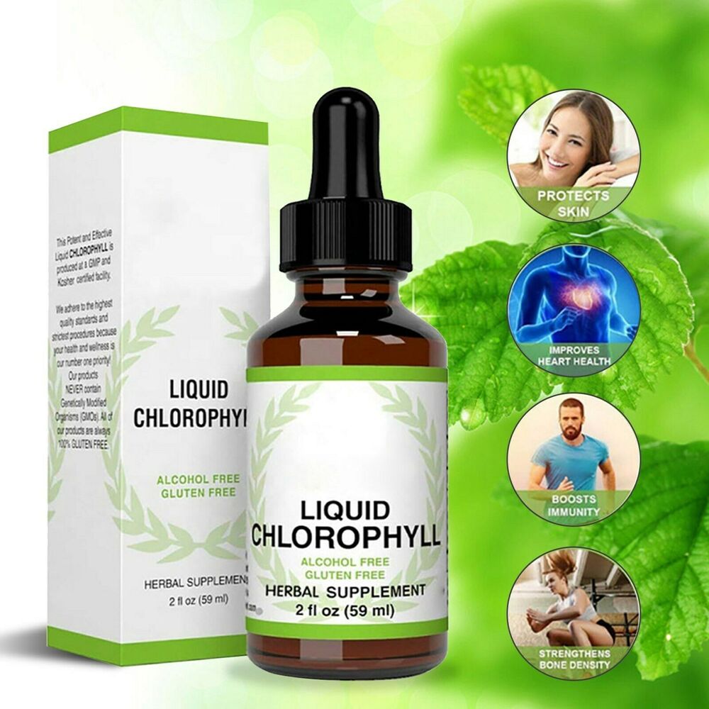 59ML Chlorophyll All-Natural Extract Liquid Drops Water Soluble Mint Flavour