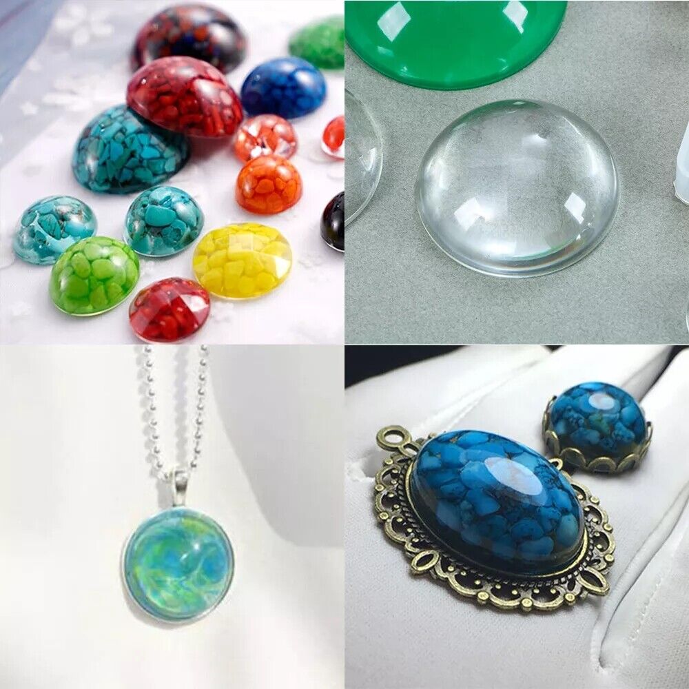 Time Gem Cabochon Silicone Mold DIY Making Resin Jewelry Oblate Cabochon Mould