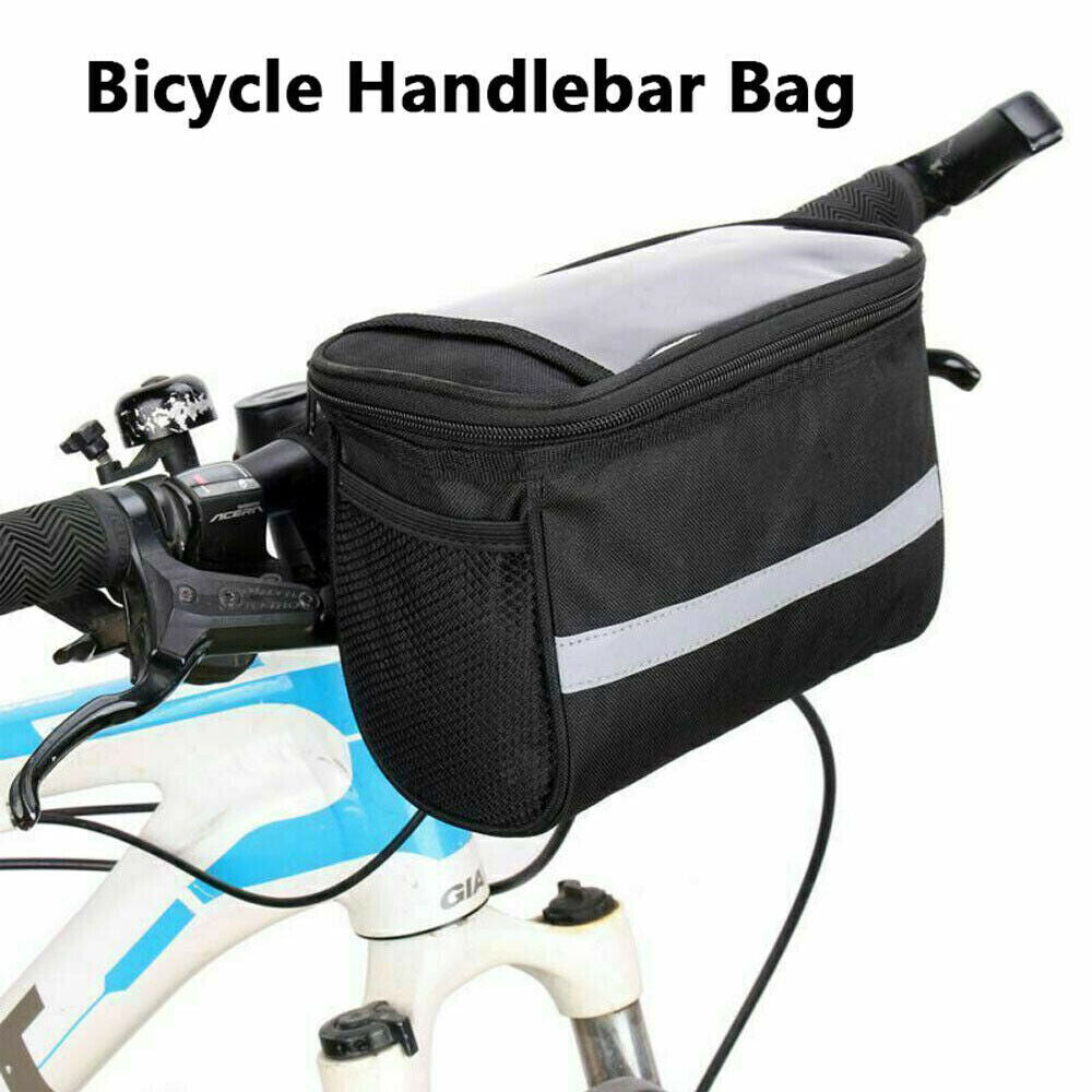 Bicycle Handlebar Basket Front Pannier Tube Bike Bag Waterproof Reflective