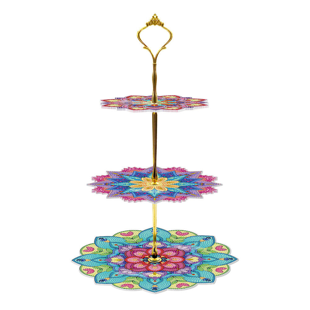 3-Tiered Diamond Painting Serving Tray for Coffee Table Serving Serving Food