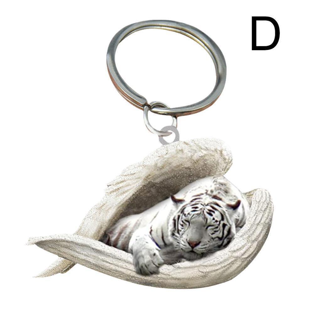 Hanging Ornament Keychain Cute Sleeping Angel Animal Pendant Wing Car Gift