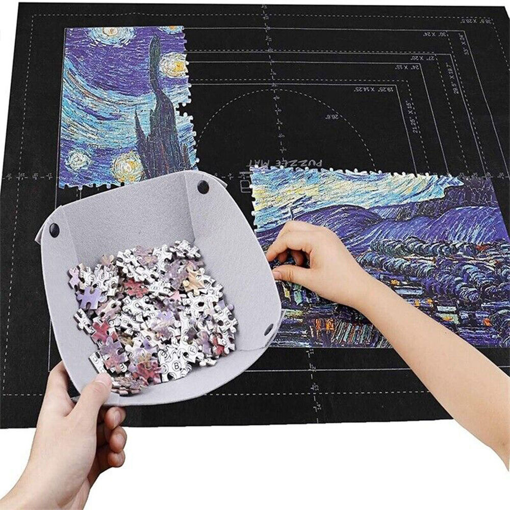 Jigsaw Felt Puzzle Board Storage Roll-up Mat Jumbo 1500 Pieces Kids Fun Game